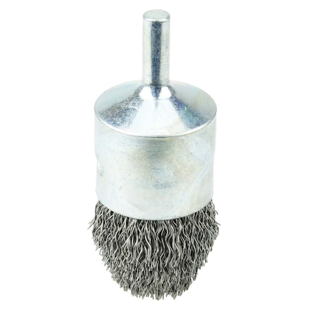 Weiler Controlled Flare Crimped Wire End Brush 1", .014" Stainless Steel Fill 10322